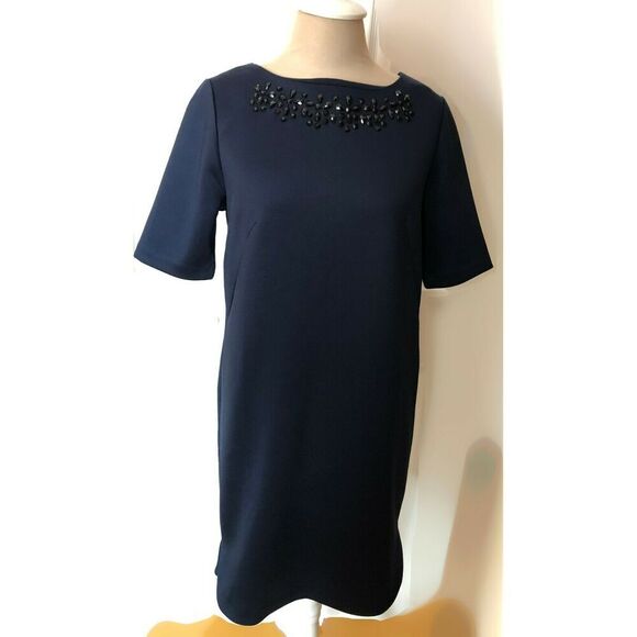 Cynthia Rowley Navy Embellishment Short Sleeve Dress Women's Size 6 - Picture 1 of 9